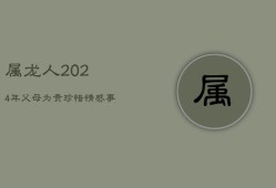 属龙人2024年：父母为贵，珍惜情感，事业稳健晋升