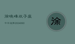 徐晓峰双子座今日运势(20240608)