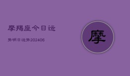 摩羯座今日运势明日运势(20240613)